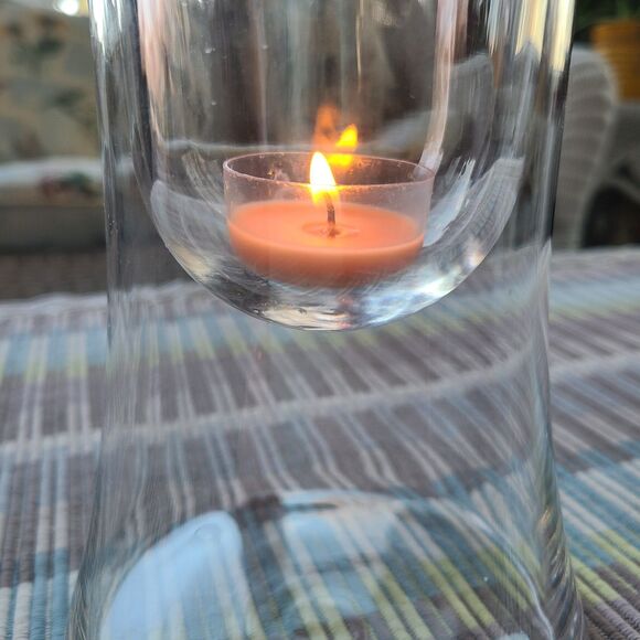 Home Interiors Two Piece Candle Holder Item 12289 Suspended Tealight Clear Glass - Picture 5 of 10